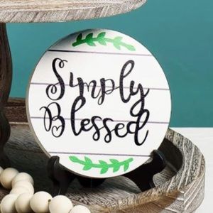 Rustic Famhouse Decor - “Simply Blessed” plaque